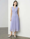 V-Neck Pleated Midi Dress