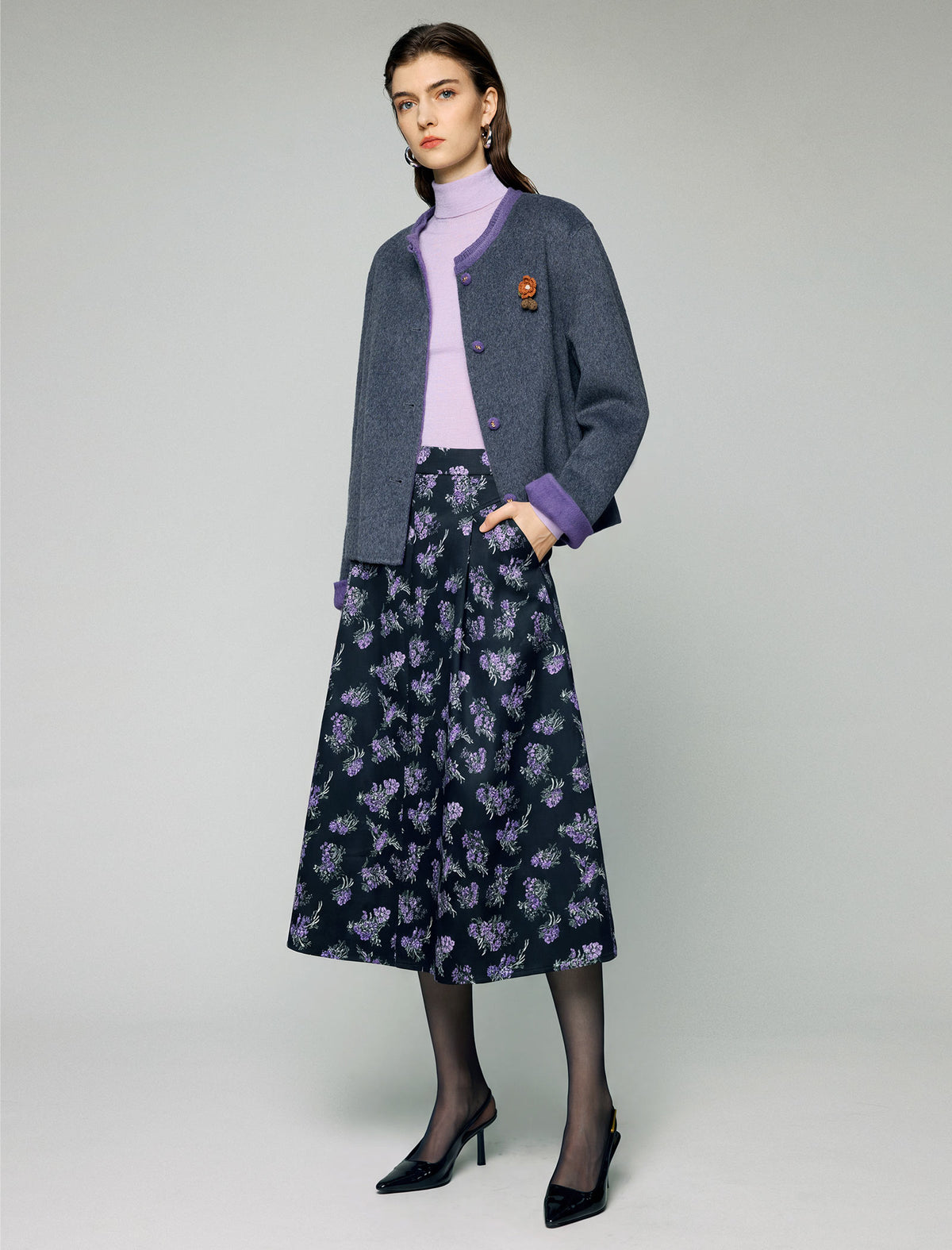 Classic Floral Print Skirt