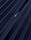 Navy Pleated High Waist Swing A-Line Skirt