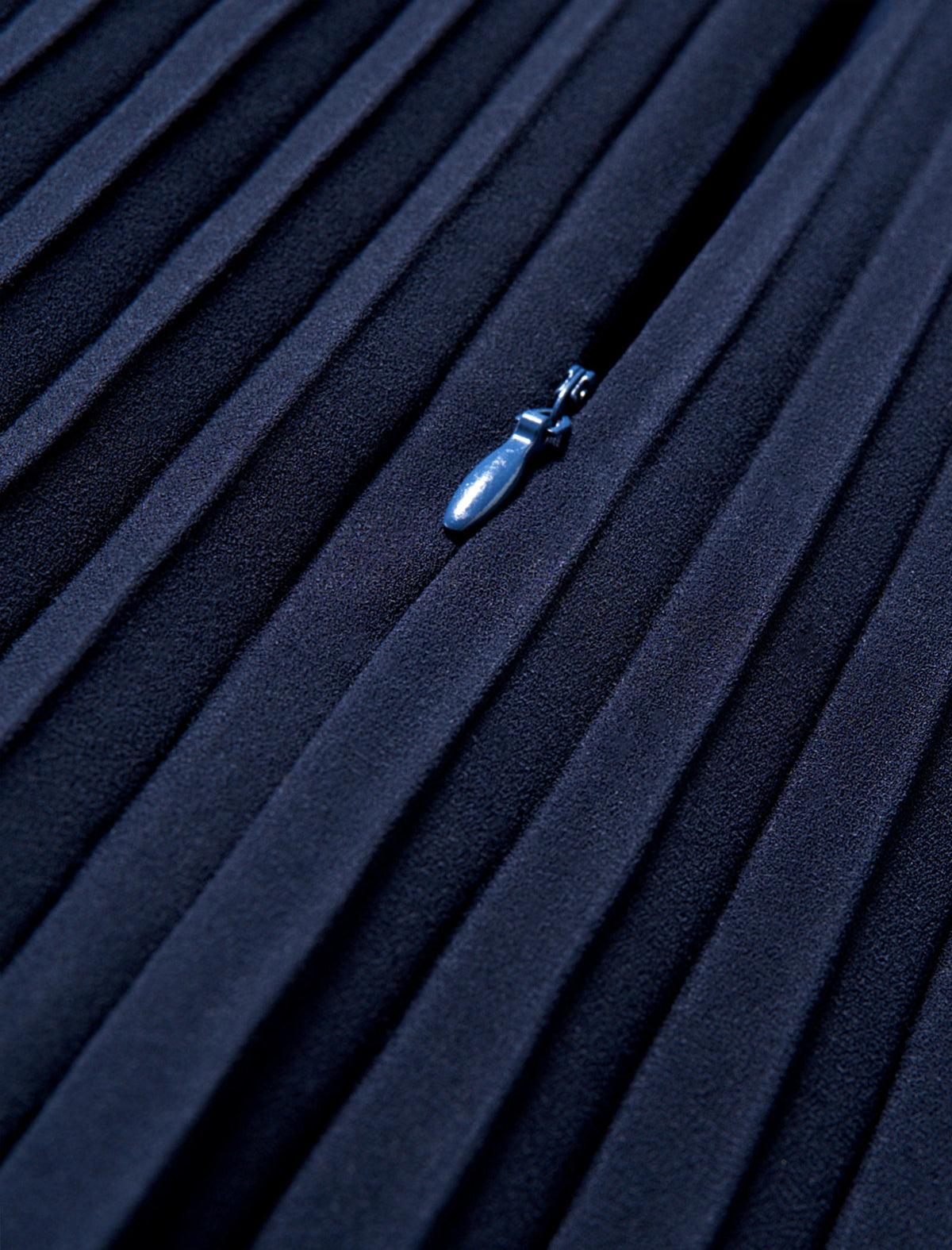 Navy Pleated High Waist Swing A-Line Skirt