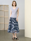 Tie-Dye Pleated Midi Skirt