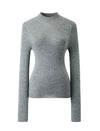100% Wool Mock Neck Knit Top