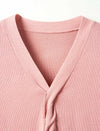V-Neck Twisted Detail Knit Top