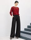 Pocket Straight-Fit Wide-Leg Pants