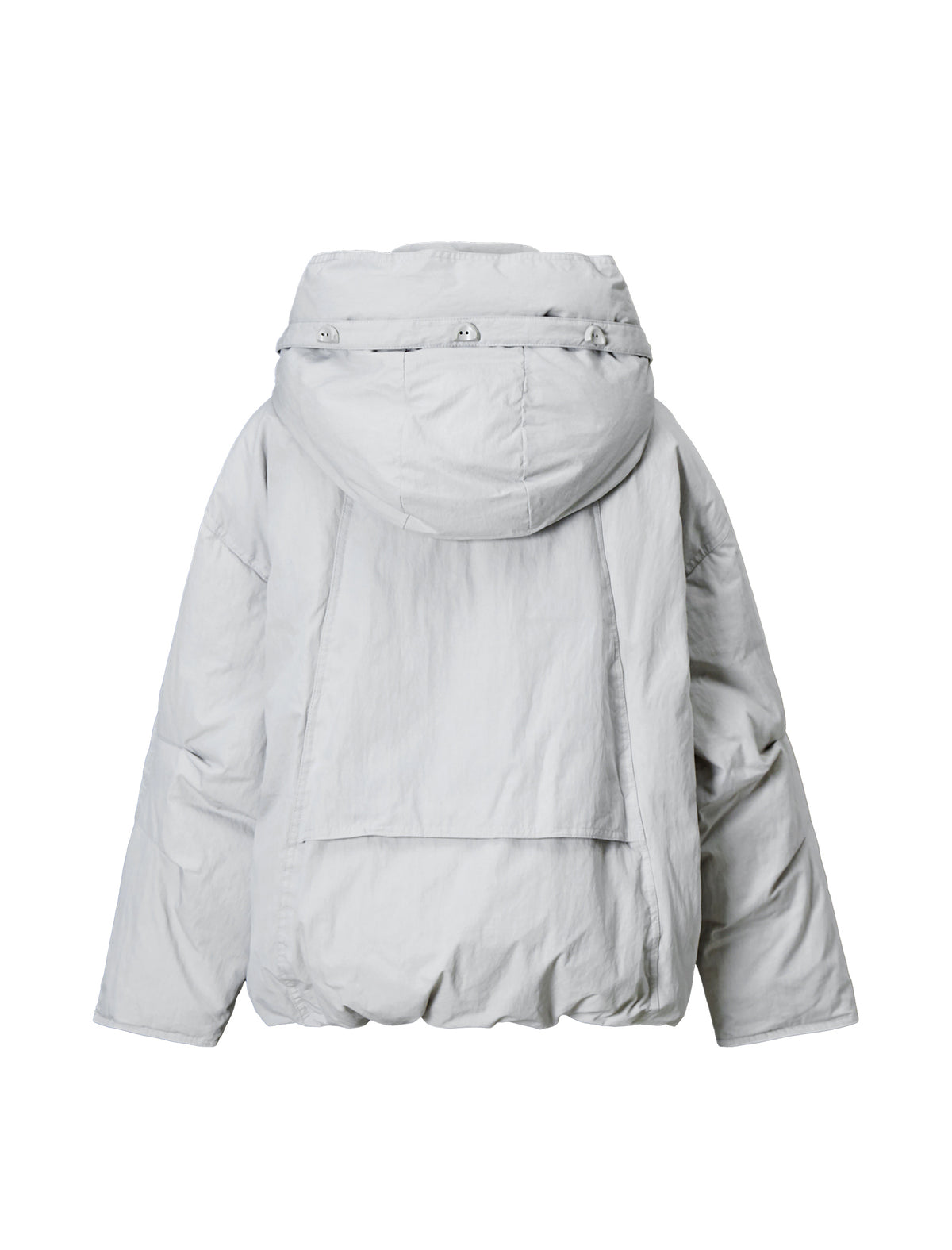 Detachable-Hood Stand-Collar Zip-Front Cropped Puffer Jacket