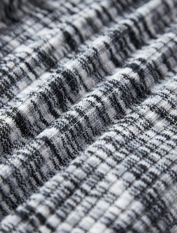 Gray V-Neck Slim Fit Long-Sleeve Knit Top