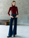 Slim Fit Mock Neck Long Sleeve Knit top