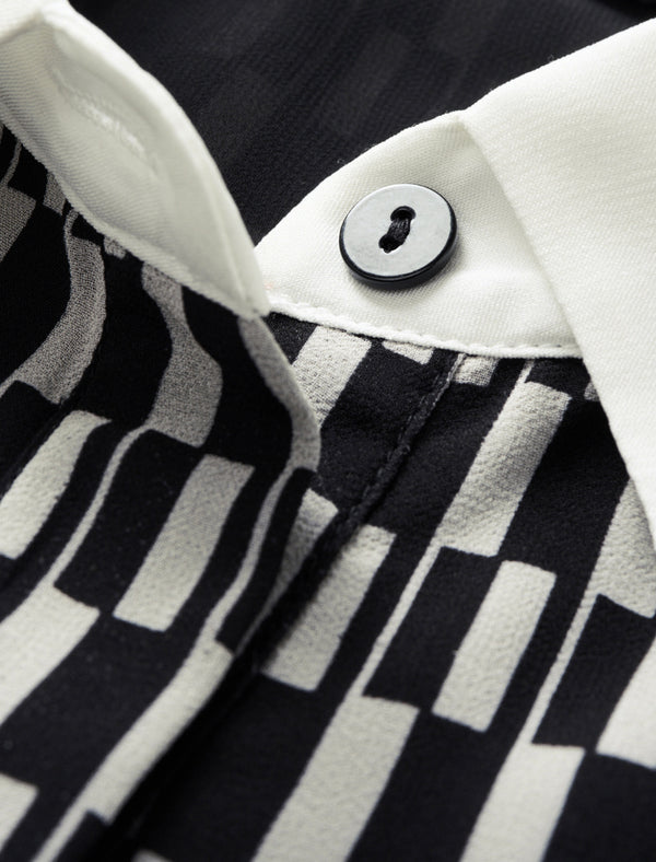 Checkered Button Up Blouse