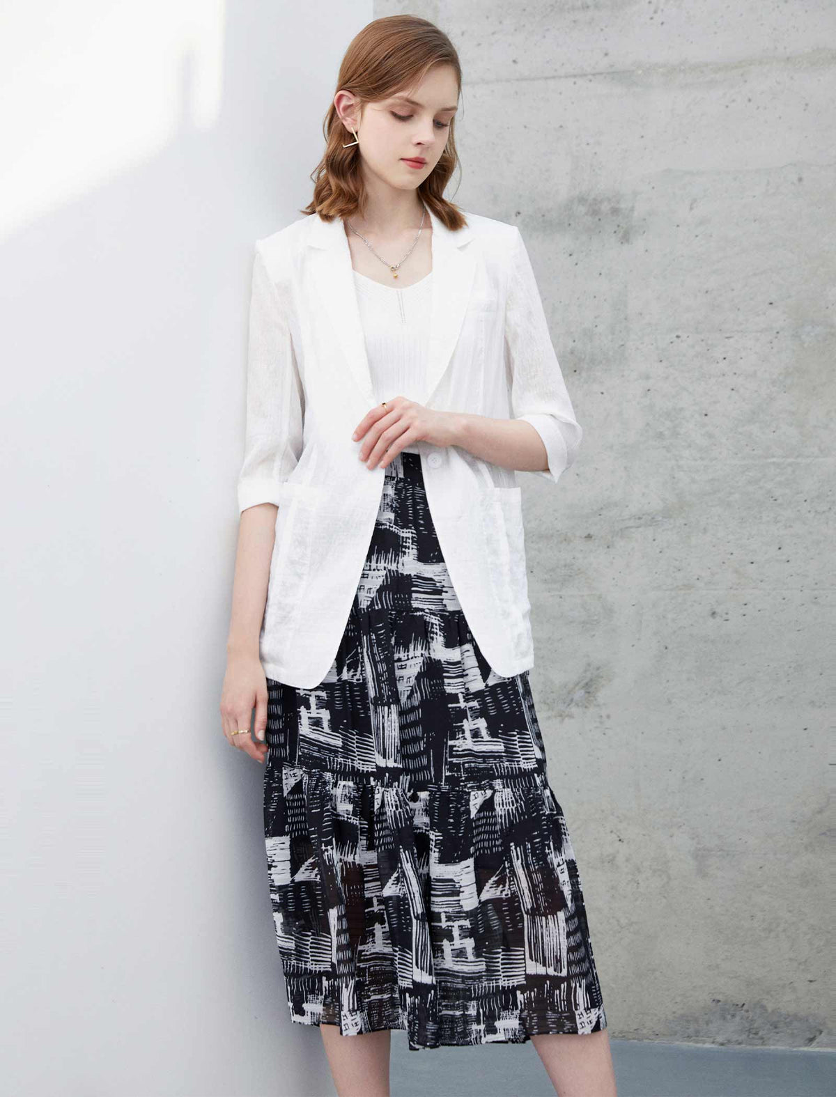 Vintage Print A-Line Skirt