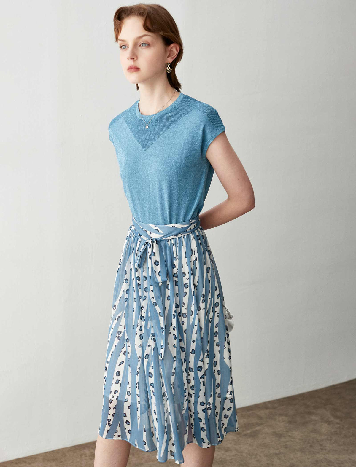 Striped Print A Line Skirt