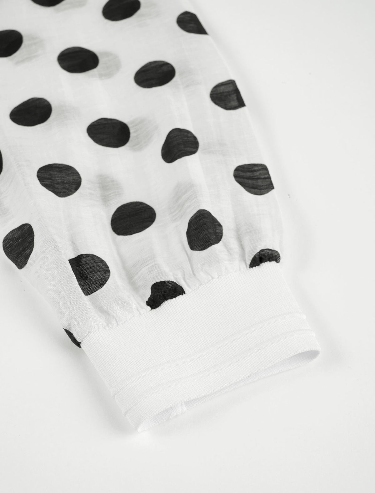Tencel Linen Blend Polka Dot Sheer Bomber Jacket