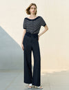 High Waisted Linen Blend Wide Leg Pants