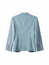Light Sky Blue Single Button Tailored Blazer