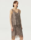 Sheer Lace Midi Skirt