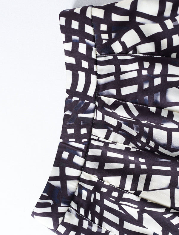 Geometric Print Pleated Midi Skirt