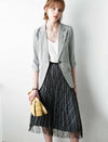 Elegant Lace Pleated A-Line Skirt
