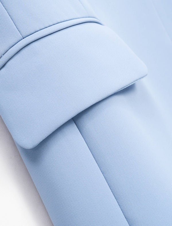 Single Button Ruched Sleeve Blazer