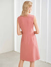 Solid Sheath Sleeveless Dress