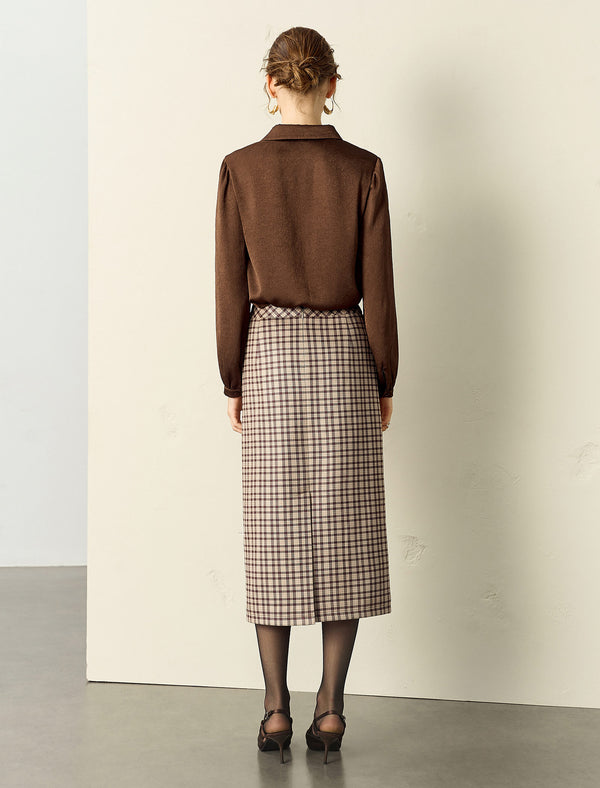 Ruched Front Collared Shirt