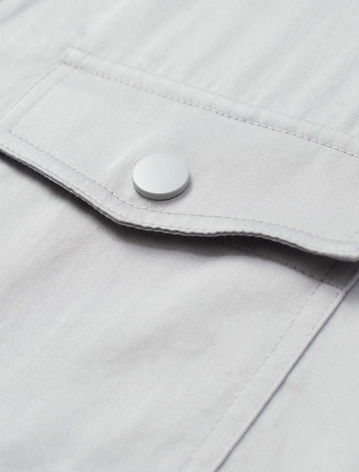 Gray Tencel Waist-Defining Mid-Length Shirt Cardigan