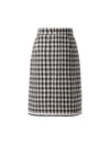 Wool Blend Textured Fitted Straight-Fit Skirt