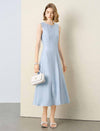 Tencel Linen Sleeveless A-Line Skater Midi Dress