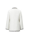 Wool Blend Braided-Trim Double-Breasted Notched-Lapel Jacket