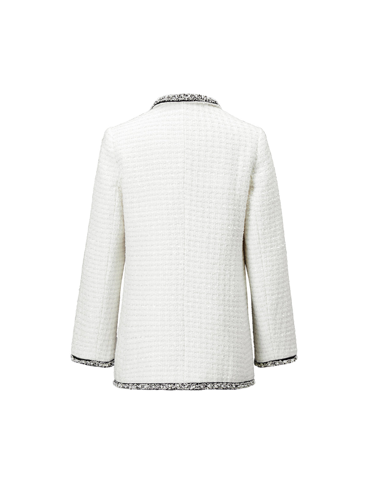 Wool Blend Braided-Trim Double-Breasted Notched-Lapel Jacket