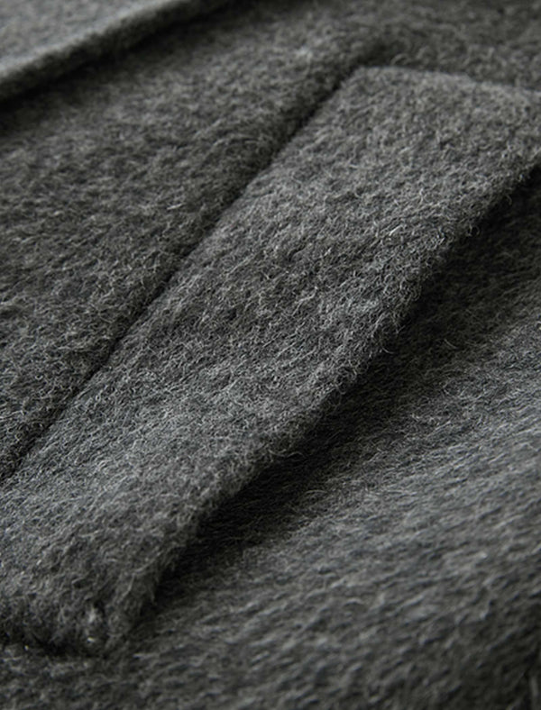 Wool-Camel Hair Blend Double-Breasted Maxi Coat