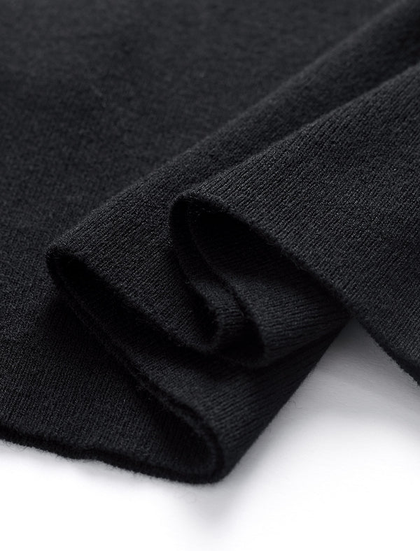 Slim Fit Cutout High Neck Long-Sleeve Knit Top