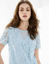 V-Neck Lace Cutout Dress