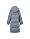 Hooded Quilted Zip-Front Ribbed-Cuff Long Puffer Coat