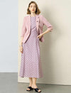 Light Pink Polka Dot Sleeveless Midi Dress