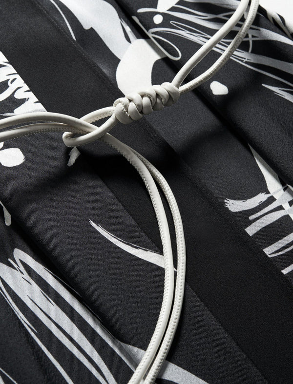 Abstract Print Sleeveless Midi Dress