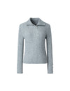Ribbed Collared Side-Zip Fitted Knit Pullover