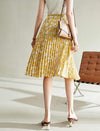 Floral Pleated A-Line Skirt
