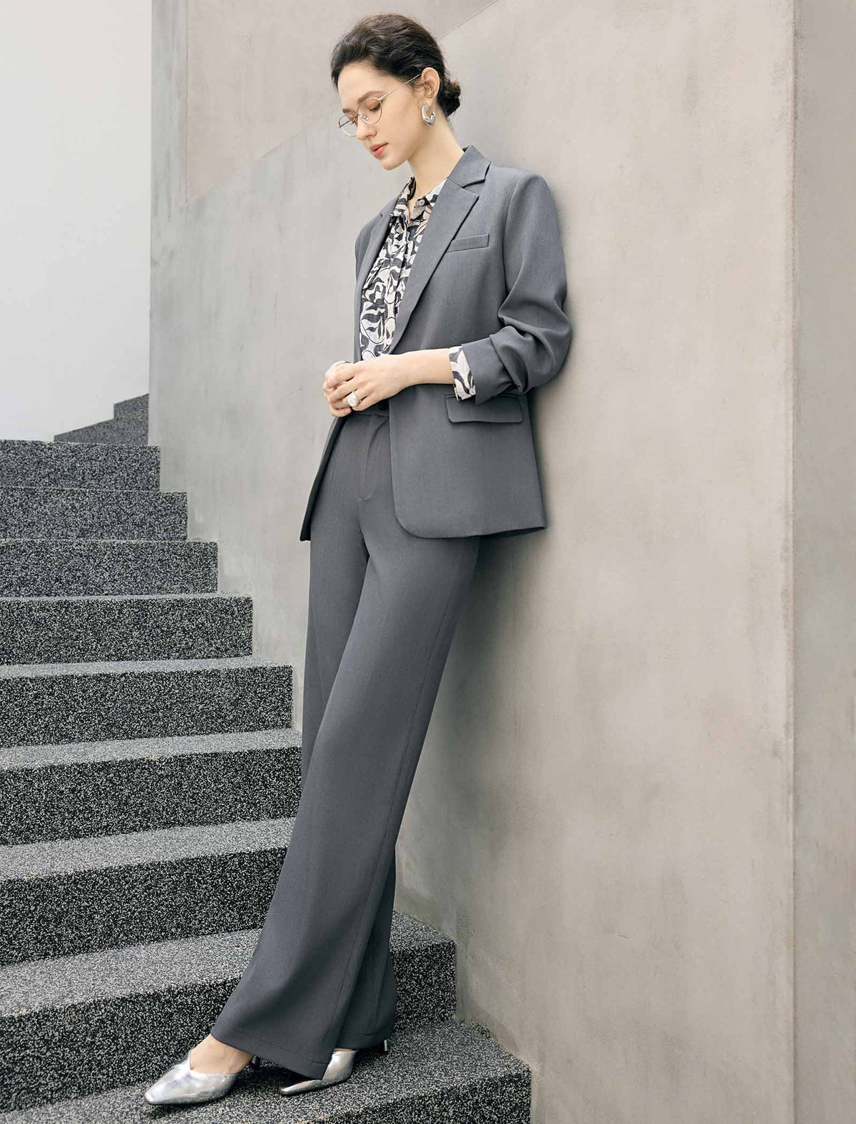 High Waist Wide Leg Full Length Trousers