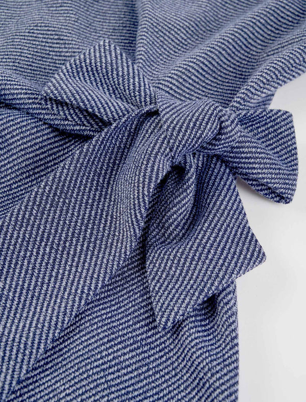 Waist-Defining Slim Fit Long-Sleeve Midi Dress