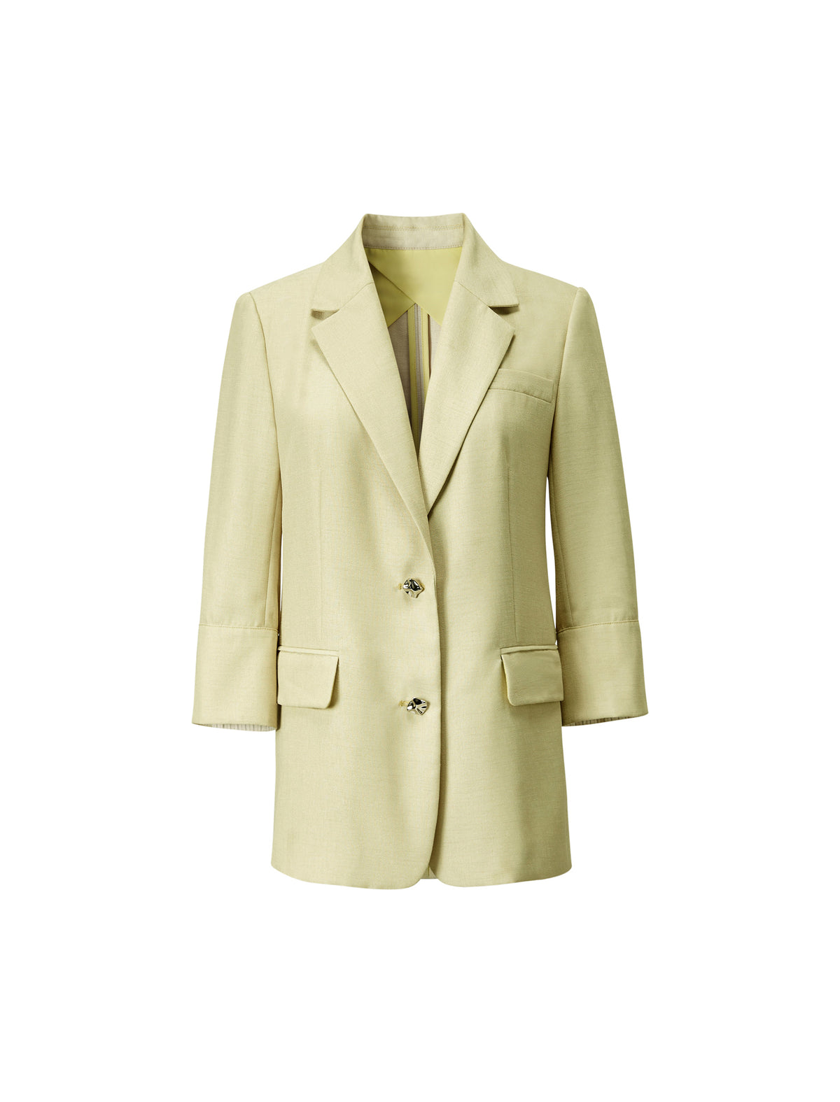 Notch Lapel 3/4 Sleeve Office Blazer
