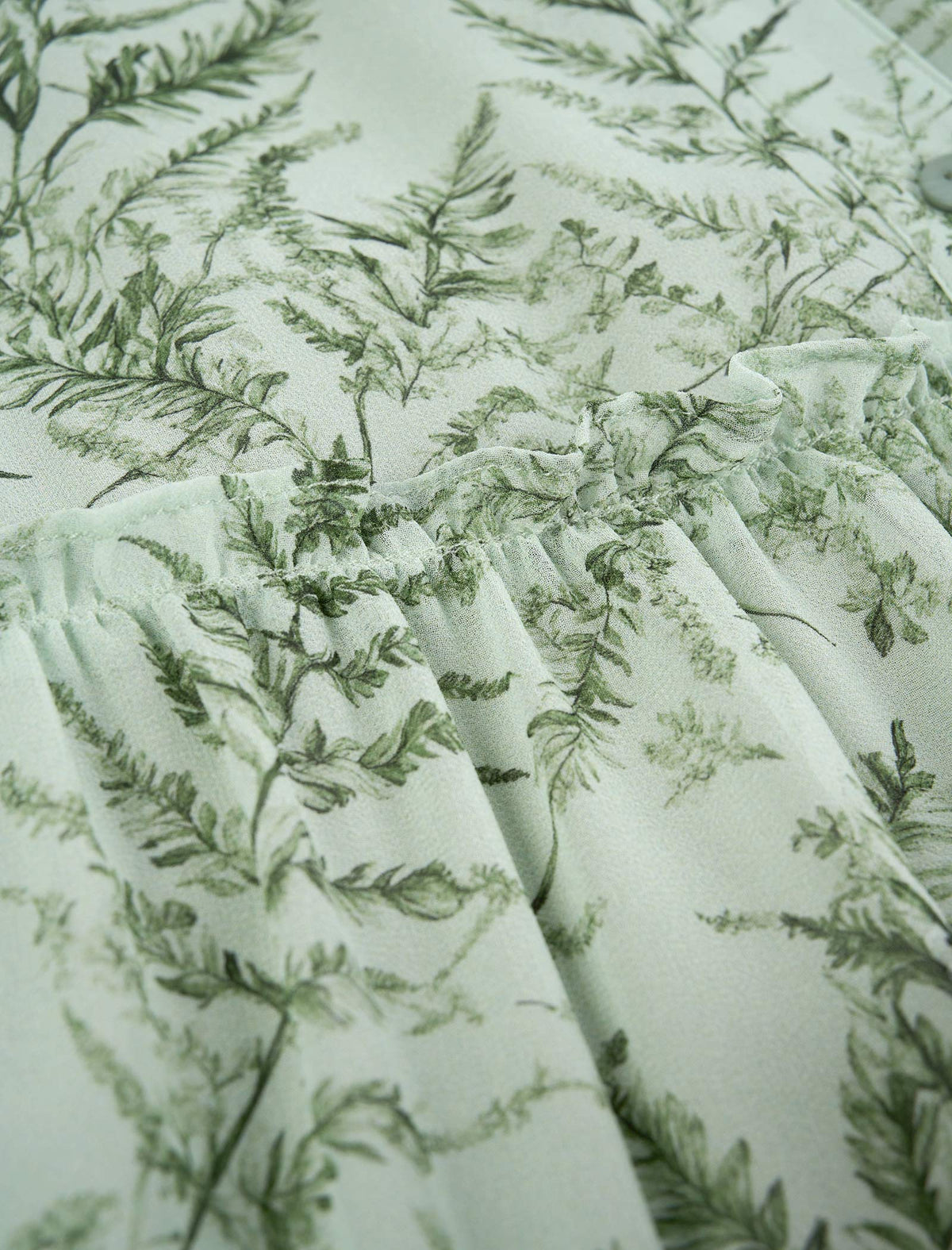 Plant Print Tiered Shirt Dress