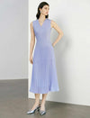 V-Neck Pleated Midi Dress