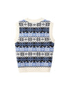 Geometric Jacquard V-Neck Straight-Fit Knit Vest