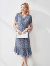 Romantic Ruffled Floral Chiffon Midi Dress