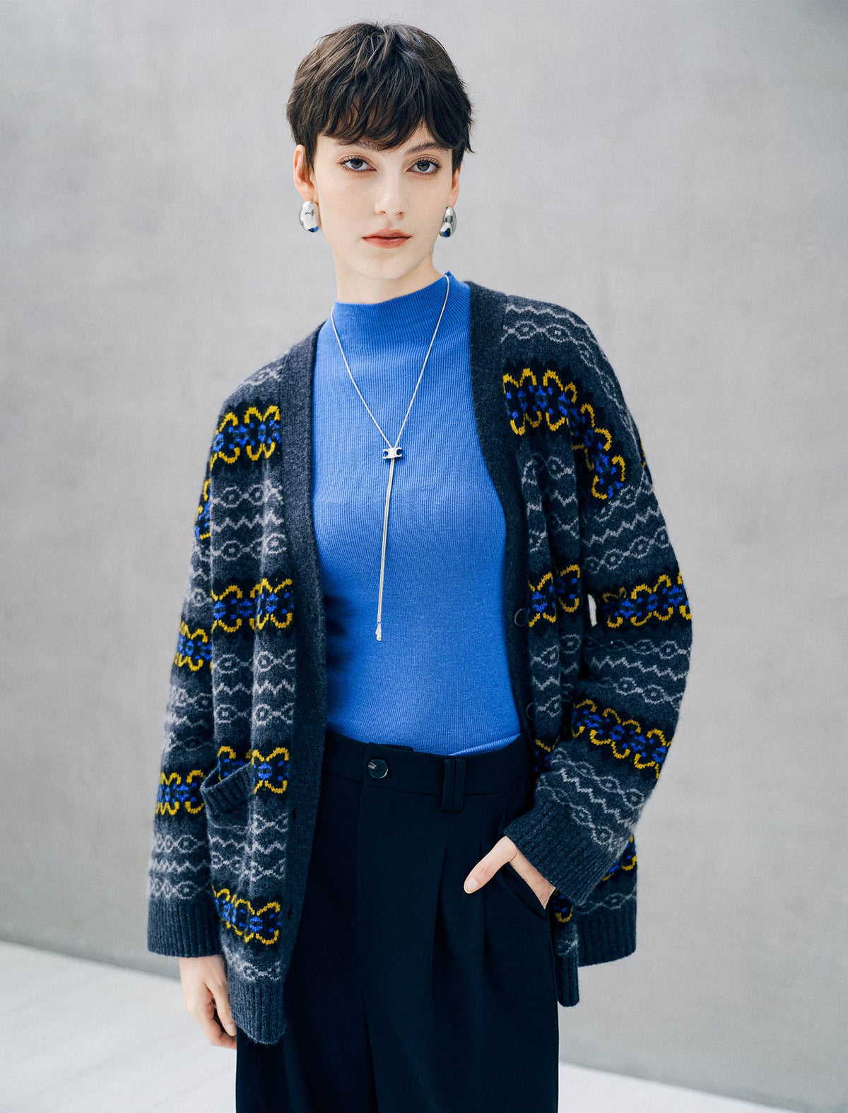 Mock Neck Ribbed Long Sleeve Knit Top