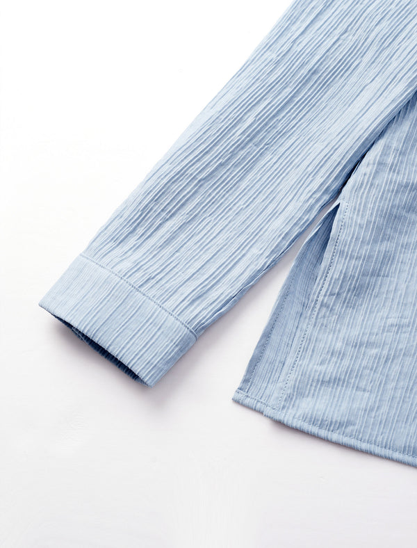 Tencel Blend Textured Belted Shirt