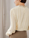 Textured Ruffle-Collar Blouse