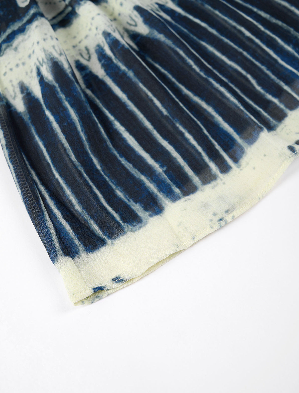 Tie-Dye Floral Ruffle V-Neck Midi Dress