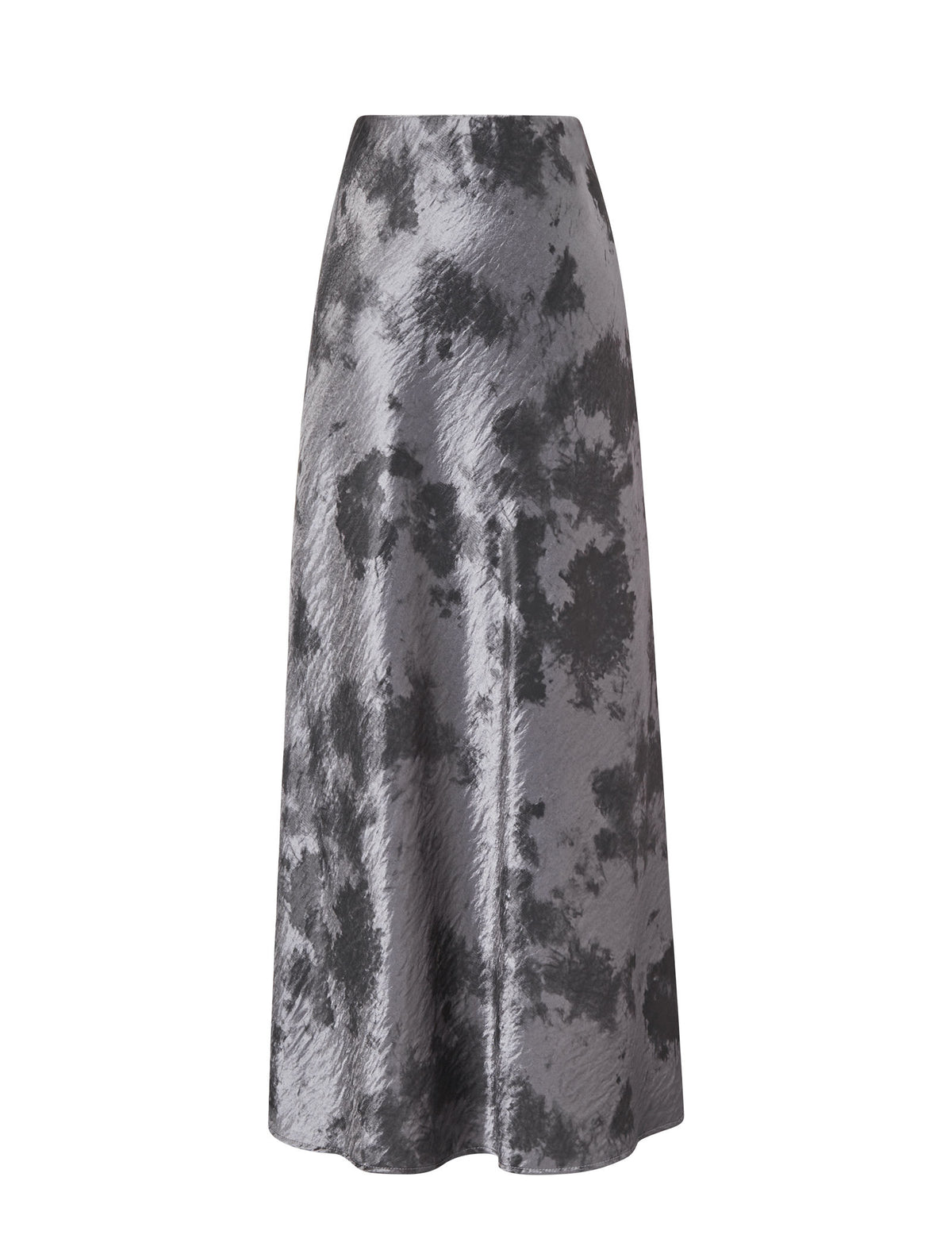 Satin Tie-Dye Midi Skirt