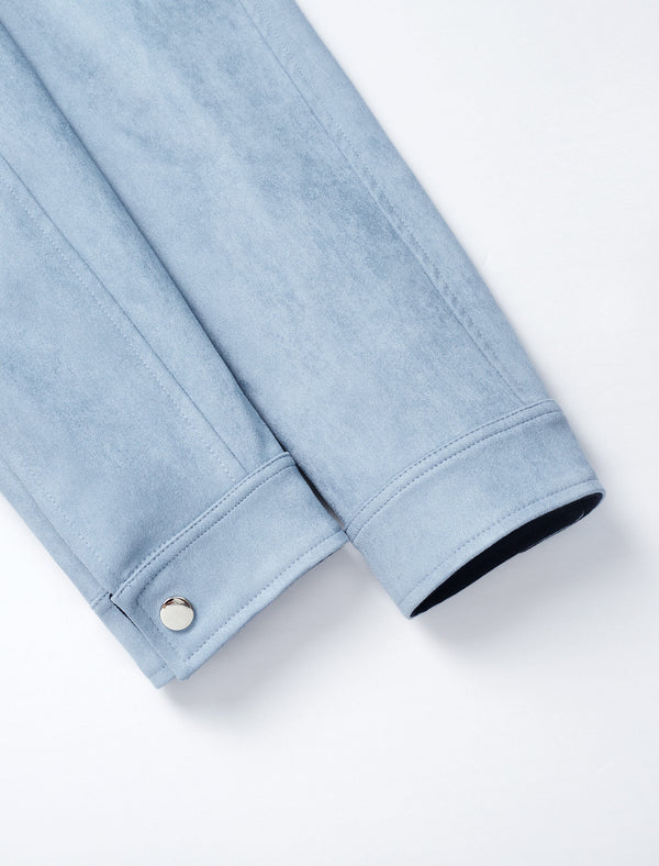 Blue Waist-Defining Vintage Trench Coat