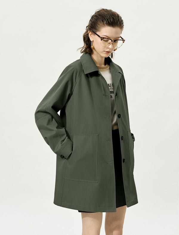 Vintage Loose Mid-Length Trench Coat